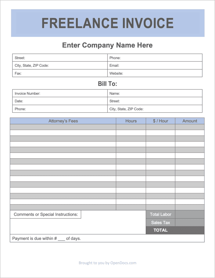 Free Freelance Invoice Templates | PDF | WORD | EXCEL