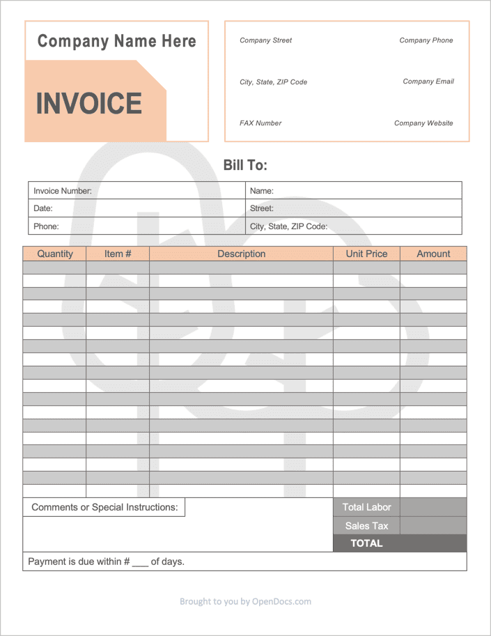 Landscaping Invoice Template preview