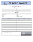 Thumbnail of a service invoice template