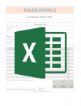 An excel icon overlayed over an invoice document.