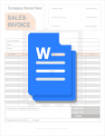 A word (.docx) icon overlayed over an invoice document.