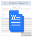 A word (.docx) icon overlayed over an invoice document.