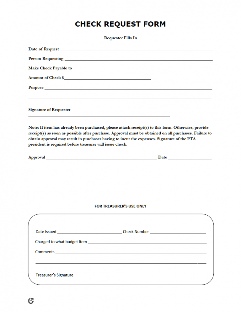 Check Request Forms preview