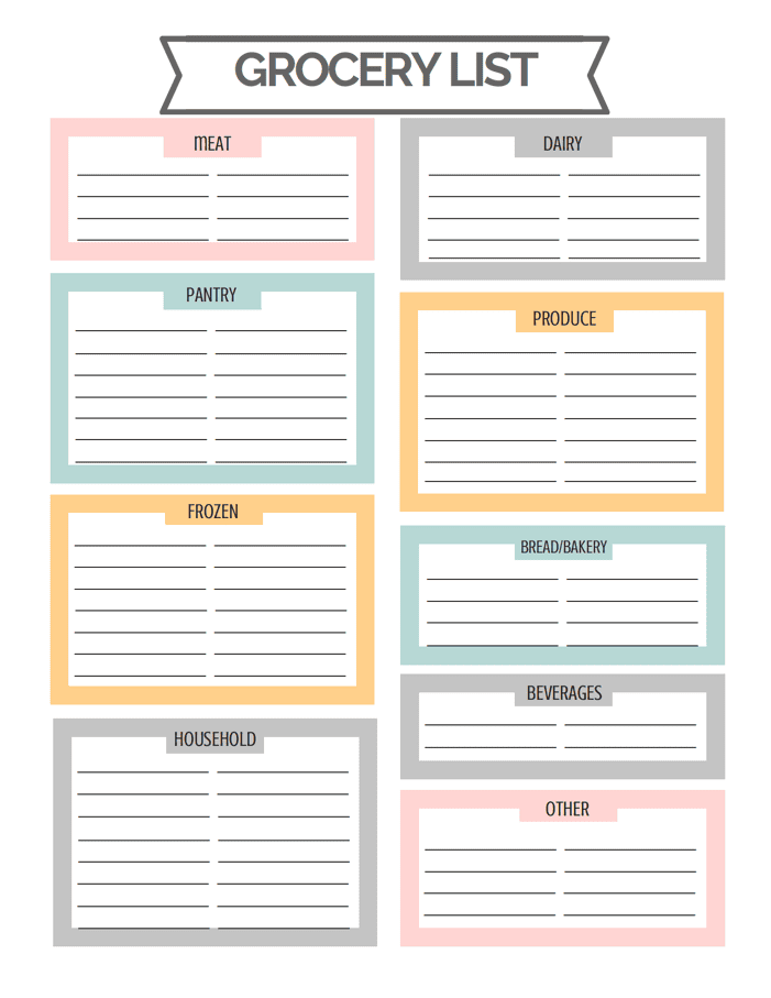 Grocery List Templates preview