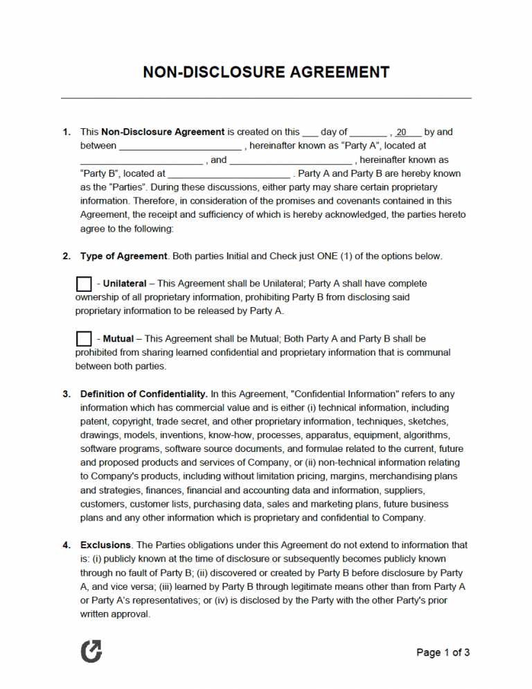 Non-Disclosure Agreement (NDA) Template preview