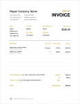Thumbnail of a repair invoice template